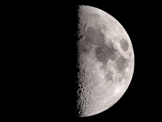 A moon goes from quarter, to gibbous, to full, to gibbous.